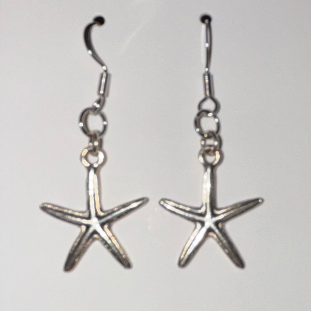 Handmade Silver Starfish Earrings